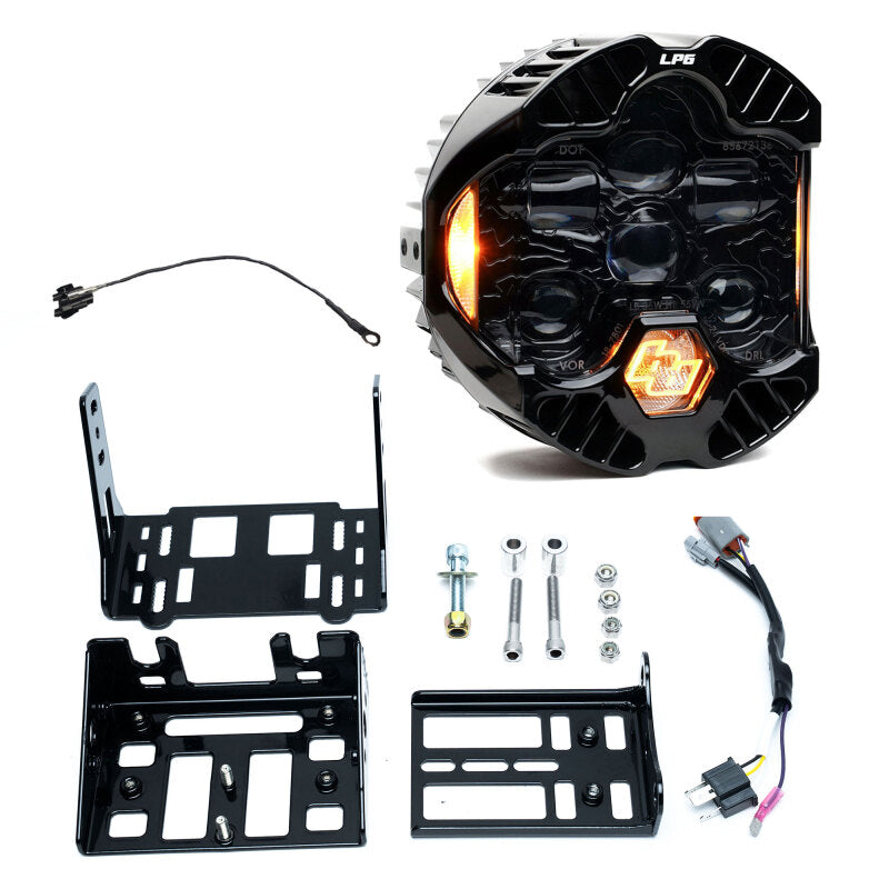 Baja Designs Harley D 82-17 Dyna/ FXR/ Softtail DOT LP6 LED Headlight Kit DRL - Amber - 448324