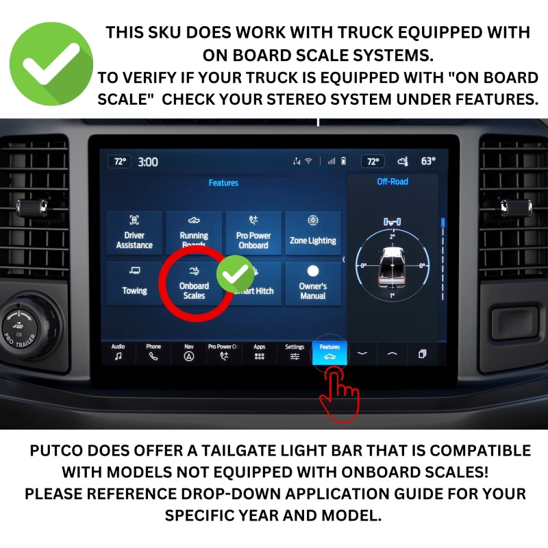 Putco 21-23 Ford F150 (Only w/OE LED Taillights & OBS) 60in Blade Tailgate Light Bar Red/Amber/White - 9202960-17