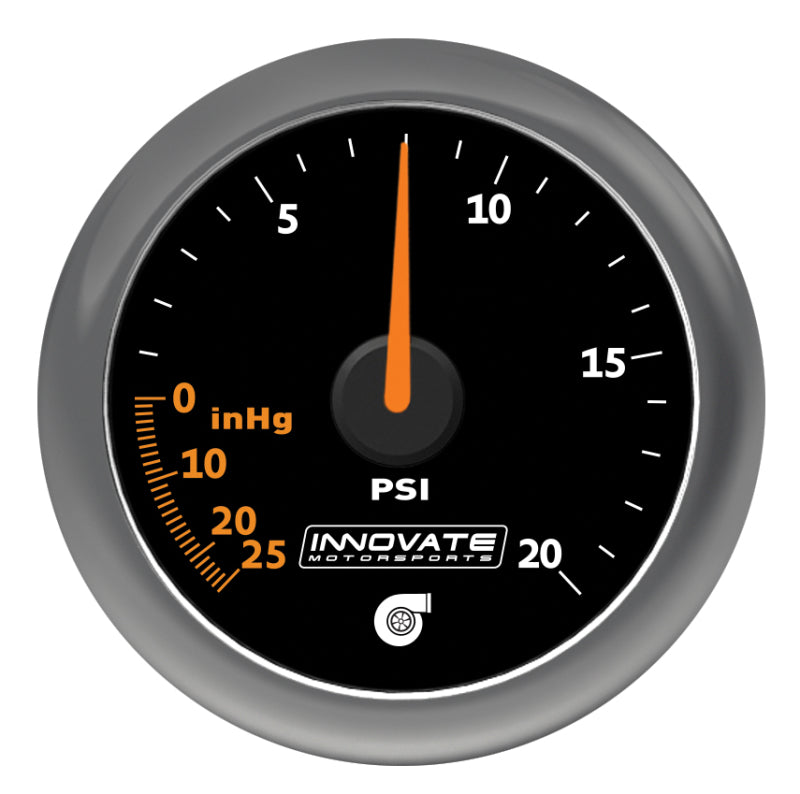 Innovate MTX Analog 20 PSI Vacuum/Boost Gauge Kit - Black Dial - 3857