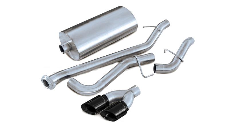 Corsa 2001-2006 Chevrolet Tahoe 5.3L V8 3in Cat-Back Single Side w Twin 4in Black Pro-Series Tips - 14232BLK