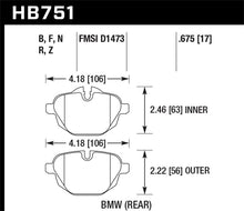 Load image into Gallery viewer, Hawk 2015 BMW 428i Gran Coupe / 11-16 535i / 11-16 X3/X4 HP Plus Rear Brake Pads - HB751N.675