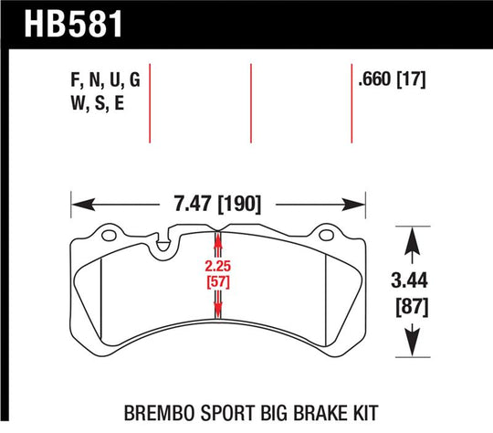 Hawk 09 Nissan GT-R R35 Brembo DTC-70 Race Front Brake Pads - HB581U.660