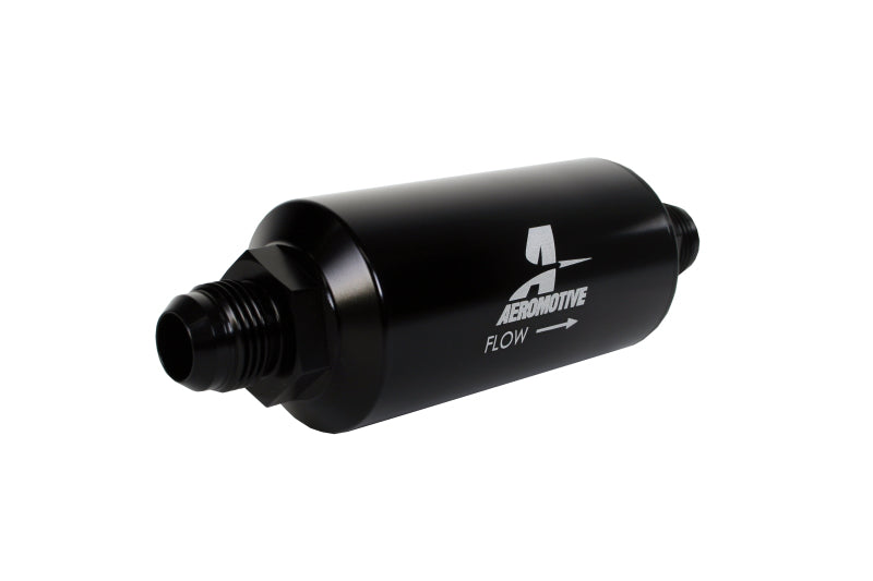 Aeromotive In-Line Filter - AN -10 size Male - 10 Micron Microglass Element - Bright-Dip Black - 12385