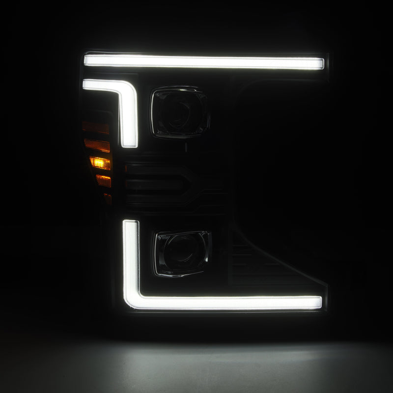 AlphaRex 20-22 Ford F-250/350/450/550 SD LUXX-Series LED Proj Headlights Bk w/Acv Light SS & SBDRL - 880341