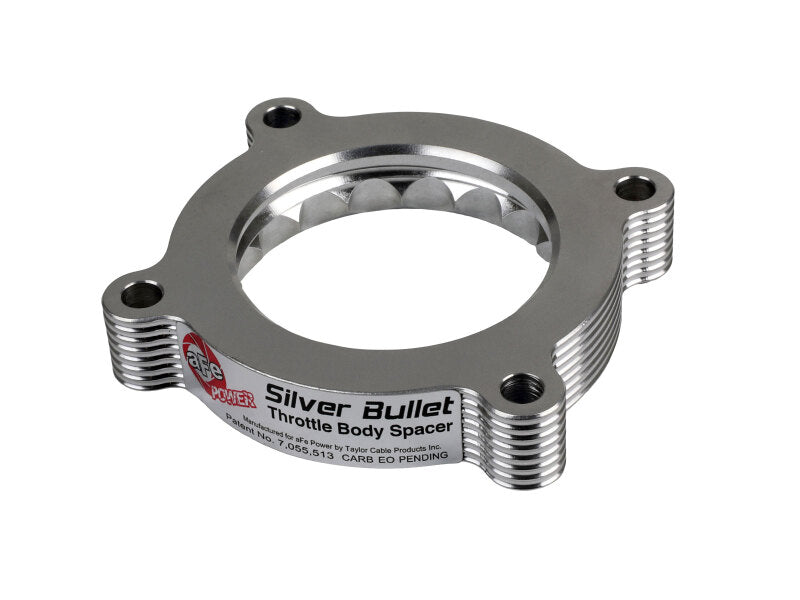 aFe 11-14 Ford Mustang/ 11-14 Ford F-150 V6 3.7L Silver Bullet Throttle Body Spacer - Silver - 46-33016