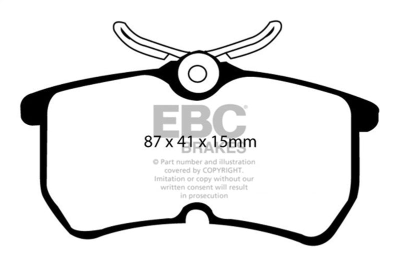 EBC 13+ Ford Fiesta 1.6 Turbo ST Yellowstuff Rear Brake Pads - DP41218R