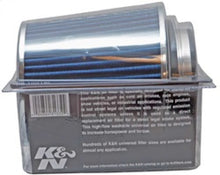 Load image into Gallery viewer, K&amp;N Universal Air Filter Chrome Round Tapered Blue - 4in Flange ID x 1.125in Flange Length x 5.5in H - RG-1001BL