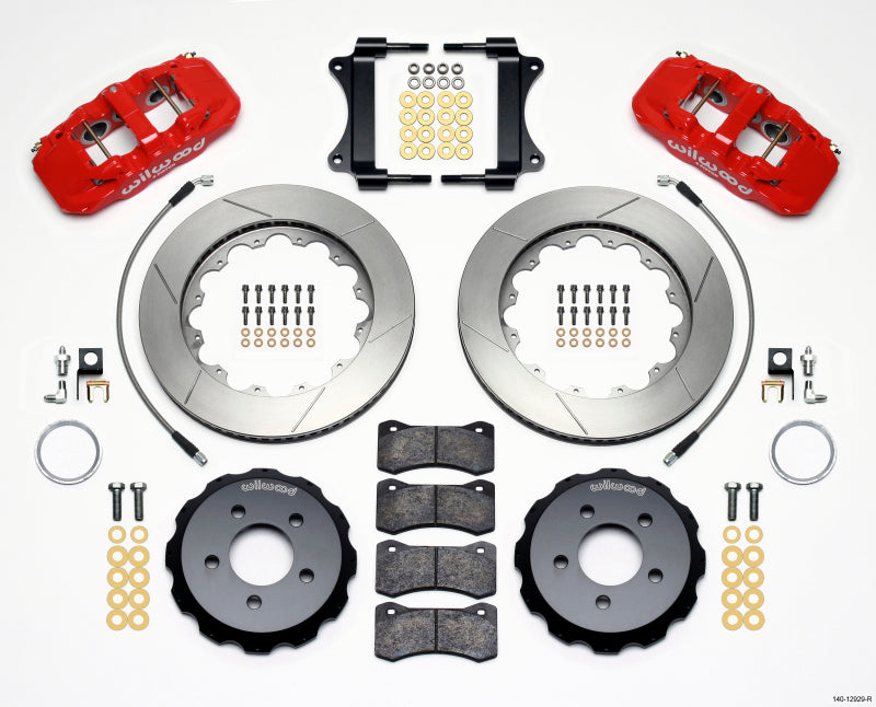 Wilwood AERO6 Front Hat Kit 14.25 Red 2008-2009 Pontiac G8 w/Lines - 140-12929-R