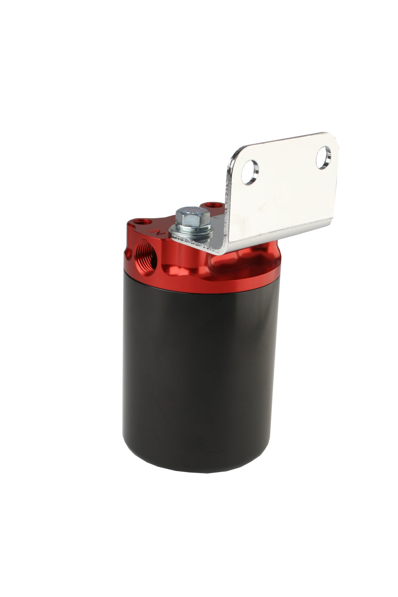 Aeromotive SS Series Billet Canister Style Fuel Filter Anodized Black/Red - 10 Micron Fabric Element - 12317