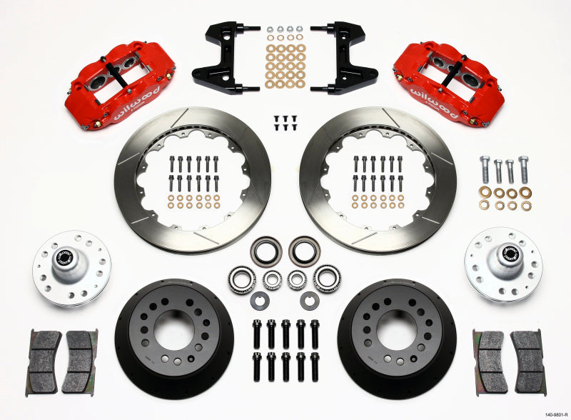 Wilwood Narrow Superlite 6R Front Hub Kit 12.88in Red 74-80 Pinto/Mustang II Disc Spindle only - 140-9801-R