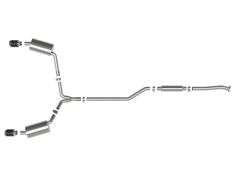 aFe 09-14 Acura TSX L4 2.4L Takeda 2-1/2in to 2-1/4in 304 SS Cat-Back Exhaust System w/ CF Tips - 49-36629-C