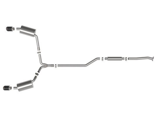 aFe 09-14 Acura TSX L4 2.4L Takeda 2-1/2in to 2-1/4in 304 SS Cat-Back Exhaust System w/ CF Tips - 49-36629-C