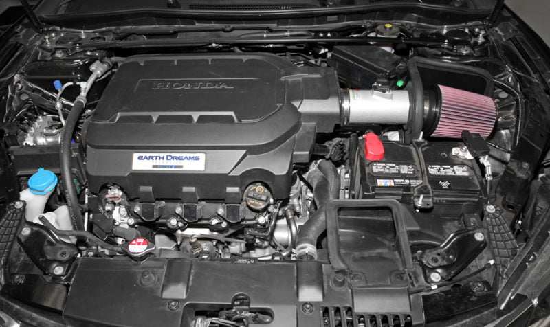 K&N 13-14 Honda Accord 3.5L V6 69 Series Typhoon Air Intake System - Silver Cold Air Intake Kit - 69-1212TS