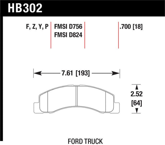 Hawk LTS Street Brake Pads - HB302Y.700