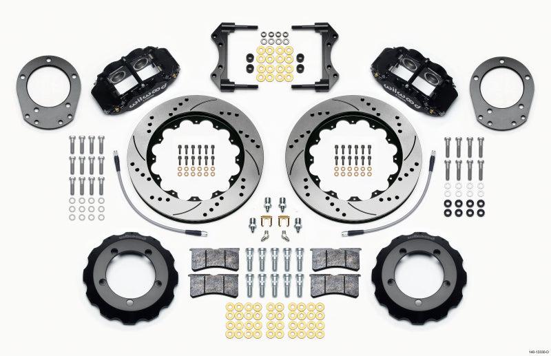 Wilwood Narrow Superlite 4R Front Hat Kit 14.00in Drilled 76-77 Ford Bronco Dana 44 w/Lines - 140-13330-D