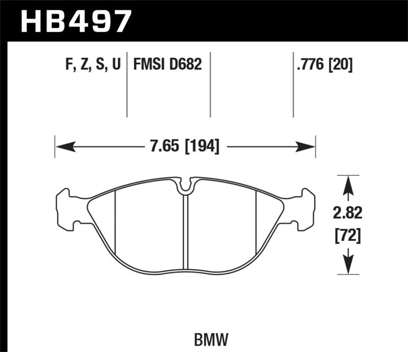Hawk Performance 05-06 Mercedes-Benz S500/S430/E500 4Matic DTC-60 Front Race Brake Pads - HB497G.776