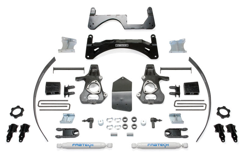 Fabtech 14-18 GM C/K1500 P/U w/oE Forg Stl UCA 6in Basic Sys w/Perf Shks - K1067