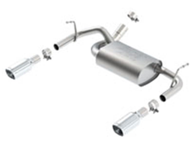 Borla 12-14 Jeep Wrangler JK 2Dr & 4Dr Rear Section ATAK Single Square Rolled Angle-Cut Exit Exhaust - 11860