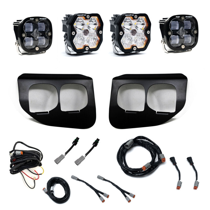 Baja Designs 20-22 Ford SD Squadron 2.0 SAE/Sport Dual Fog Pocket Kit (Driving/Combo) - Clear - 440041