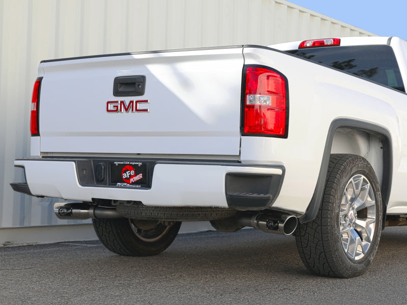 aFe Gemini XV Cat-Back Exhaust System GM Trucks 09-18 V6-4.3/V8-4.8/5.3L- Cut-Out Polished - 49-34133-P