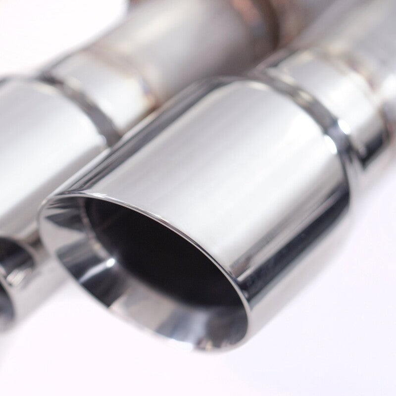 Stainless Works 2018+ Ford Mustang GT 3in Legend Series Catback H-Pipe w/Active Valves & Quad Tips - M18CBHFCL