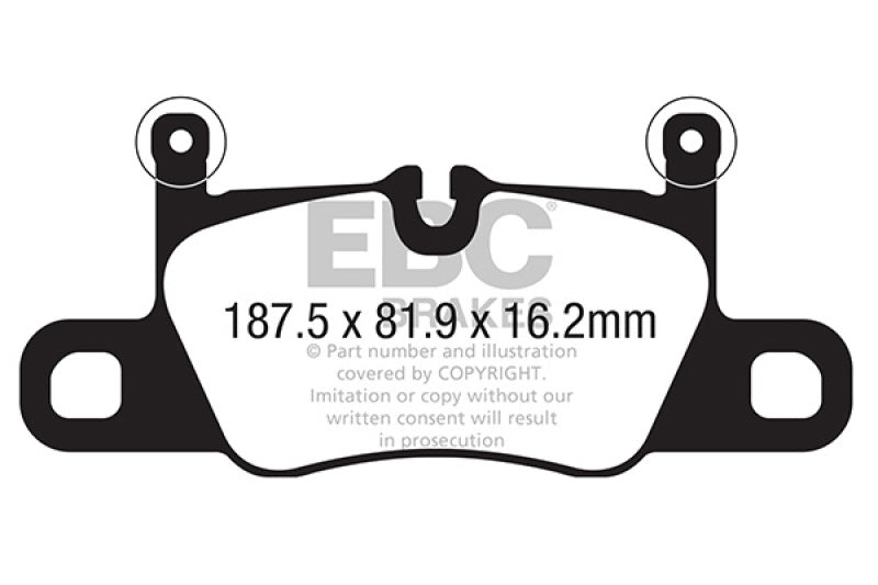 EBC 2016+ Porsche 911 (991/2 w/Cast Iron Rotors) 3.0TT Carrera Redstuff Rear Brake Pads - DP32371C