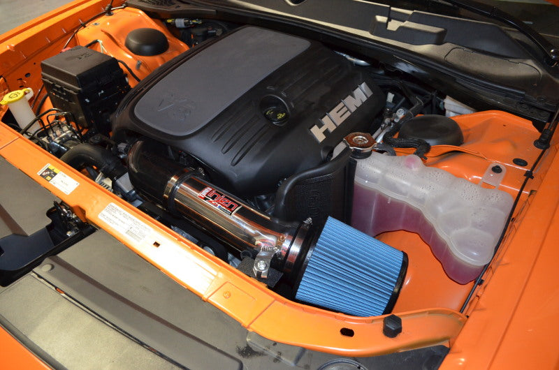 Injen 11-19 Dodge Challenger Hemi 5.7L V8 Wrinkle Black Power-Flow Air Intake System w/Heat Shield - PF5063WB