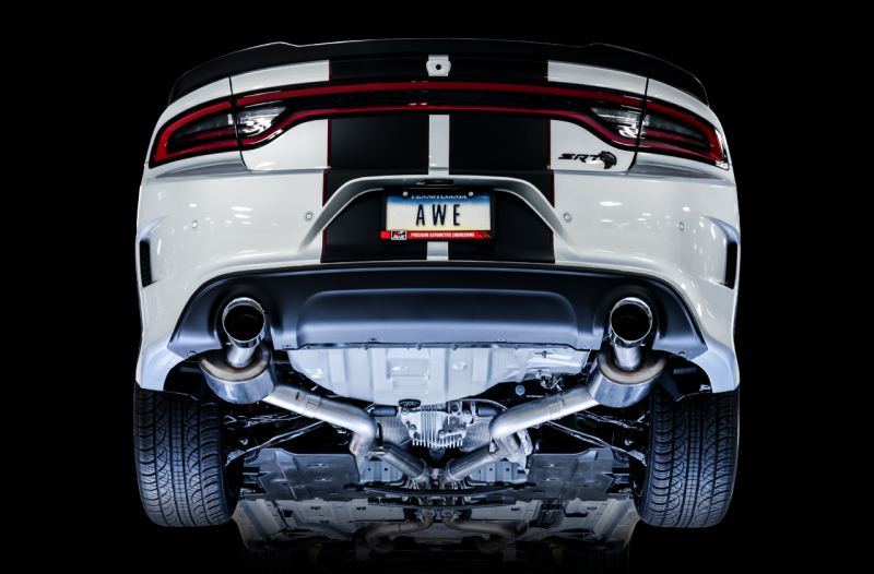 AWE Tuning 2015+ Dodge Charger 6.4L/6.2L SC Non-Resonated Touring Edition Exhaust - Silver Tips - 3020-32056