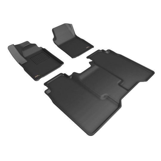 3D MAXpider 2024+ Chevrolet Silverado EV Crew Cab Kagu 1st & 2nd Row Floormats - Black - L1CH11301509