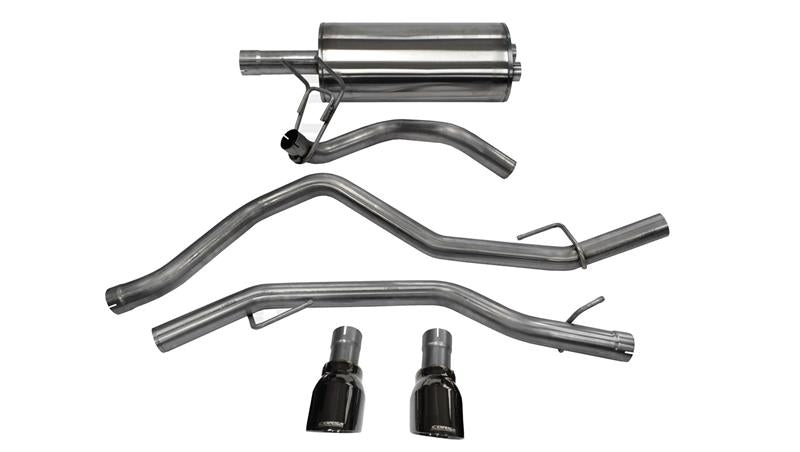 Corsa 09-18 Dodge Ram 1500 4.7L/5.7L V8 Quad/Crew Cab/Short Bed Black Dual Rear Exit Cat-Back Exhaus - 14405BLK