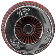 Load image into Gallery viewer, K&amp;N Universal Air Filter Chrome Round Tapered Red - 4in Flange ID x 1.125in Flange Length x 5.5in H - RG-1001RD