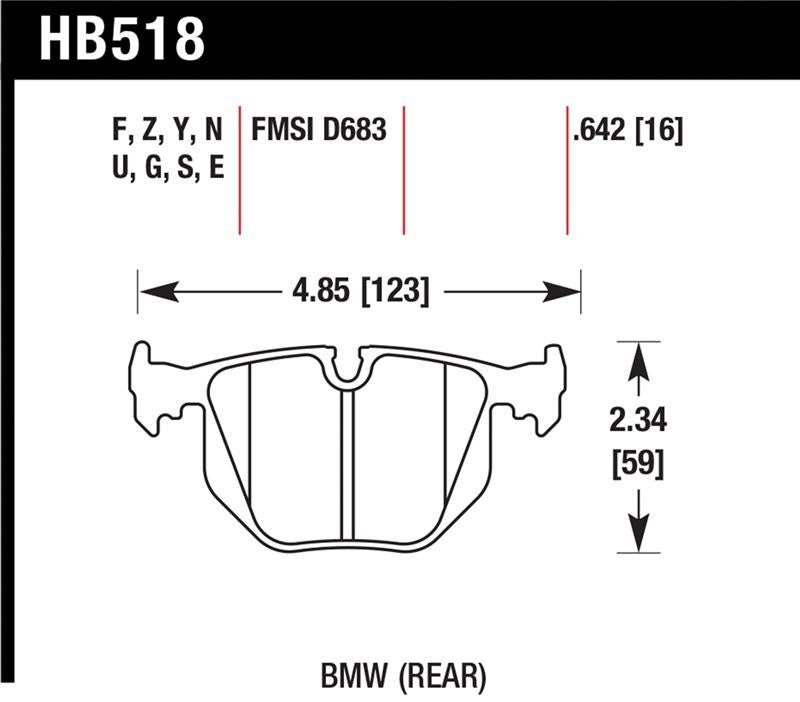 Hawk HP+ Street Brake Pads - HB518N.642