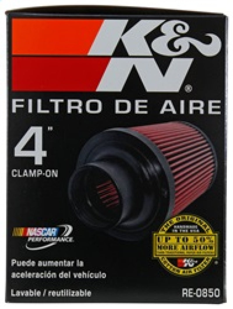 K&N Universal Air Filter (4in. Flange / 6in. Base OD / 4-5/8in. Top OD / 6in. Height) - RE-0850