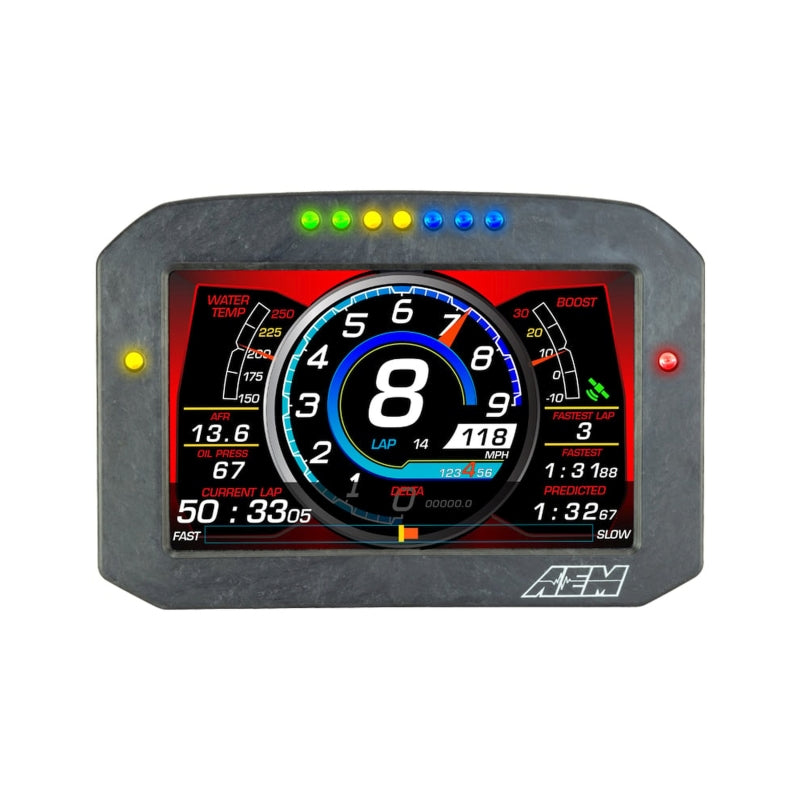 AEM CD-7LG Carbon Logging Flush Digital Dash Display w/ Internal 20Hz GPS & Antenna - 30-5703F