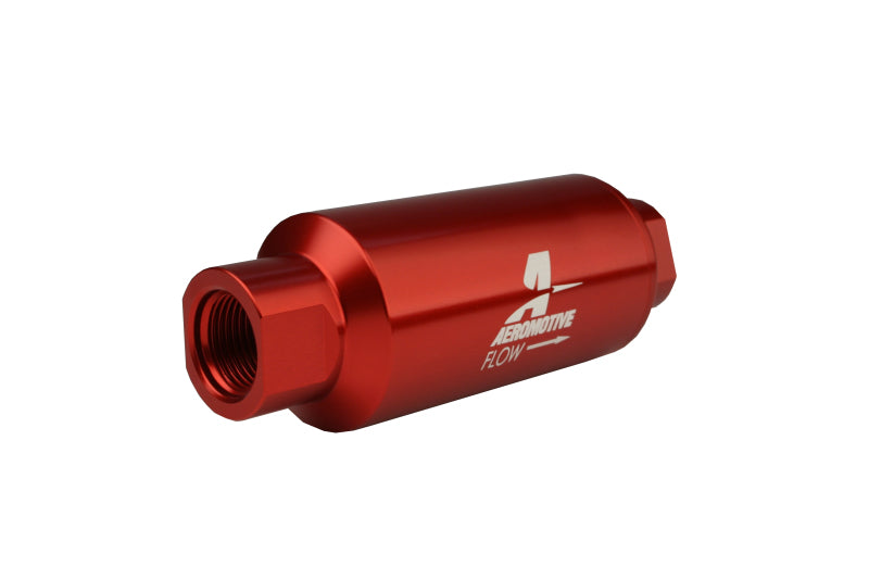 Aeromotive In-Line Filter - AN-10 size - 40 Micron SS Element - Red Anodize Finish - 12335