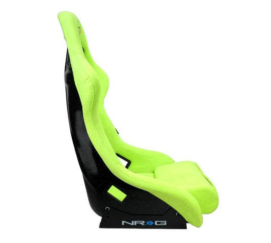 NRG FRP Bucket Seat PRISMA Edition - Large (Neon Green Alcantara/ Pearlized Back) - FRP-302NG-PRISMA