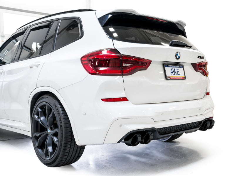 AWE Tuning 20-25 BMW X3 M/M Comp (F97) AWD SwitchPath Axle-Back Exhaust - Diamond Black Tips - 3025-43301
