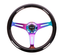 Load image into Gallery viewer, NRG Classic Wood Grain Steering Wheel (350mm) Black Paint Grip w/Neochrome 3-Spoke Center - ST-015MC-BK