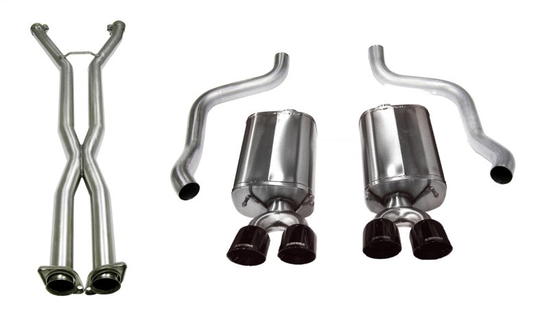 Corsa 2009-2013 Chevrolet Corvette C6 6.2L V8 LS3 Manual Black Sport 3in Cat-Back - 14108CBBLK