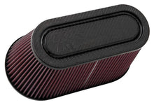 Load image into Gallery viewer, K&amp;N Filter Univ Air Filter Carb Fib T/B 3-1/2in FLG OD / 12x6in B / 9-15/16x3-15/16in T / 6in H - RP-5182