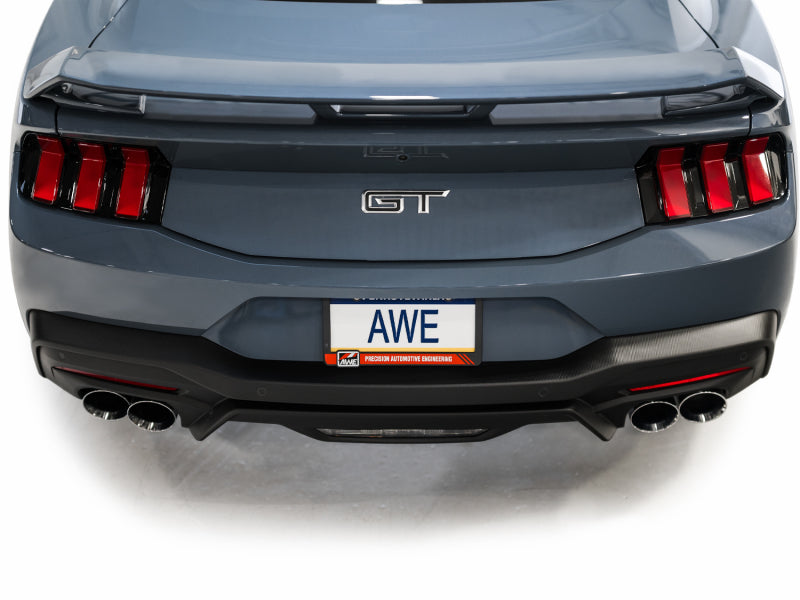 AWE 2024 Ford Mustang GT Fastback S650 RWD SwitchPath Cat-Back Exhaust w/ Quad Chrome Silver Tips - 3025-42650