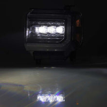 Load image into Gallery viewer, AlphaRex 14-18 GMC Sierra NOVA LED Proj Headlights Plank Style Black w/Activ Light/Seq Signal/DRL