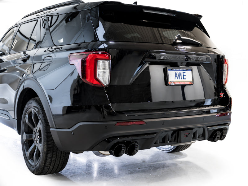 AWE Tuning 2020+ Ford Explorer ST Touring Edition Exhaust w/ Diamond Black Tips - 3015-43625