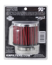 Load image into Gallery viewer, K&amp;N 1.5in Flange ID x 3in OD x 2.5in H Chrome Finish Rubber Base Crankcase Vent Filter - 62-1460