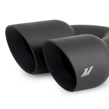 Load image into Gallery viewer, Mishimoto Dual Offset Tips 2.5in Inlet 3in Outlet Slash Cut - Black - MMEXH-TIP-FSTBK