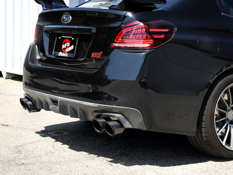 aFe Subaru WRX/STi 15-21 H4-2.0/2.5L Takeda 3in to 2-1/2in Stainless Cat-Back Exhaust Crbn Fiber Tip - 49-36810-C