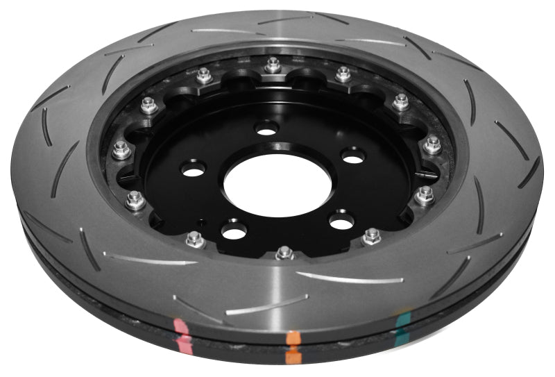 DBA 15+ Ford Mustang 2.3L/5.0L Rear Slotted 5000 Series 2 Piece Rotor w/ Black Hat - DBA52165BLKS