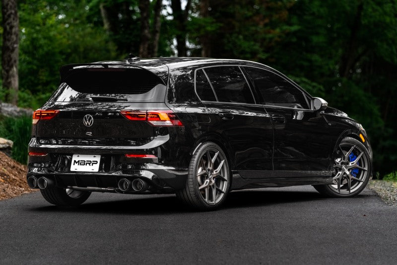 MBRP 2022 Volkswagen Golf R MK8 3in Cat-Back Quad Rear w/ Carbon Fiber Tips Valve Delete Exhaust - S46123CF