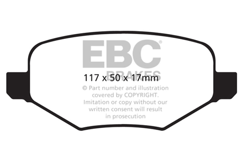 EBC 11-14 Ford Edge 2.0 Turbo Greenstuff Rear Brake Pads - DP21826