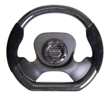 Load image into Gallery viewer, NRG Carbon Fiber Steering Wheel (320mm) CF Center Plate &amp; Two-Tone Carbon w/Suede Trim Handles - ST-X10CF-S
